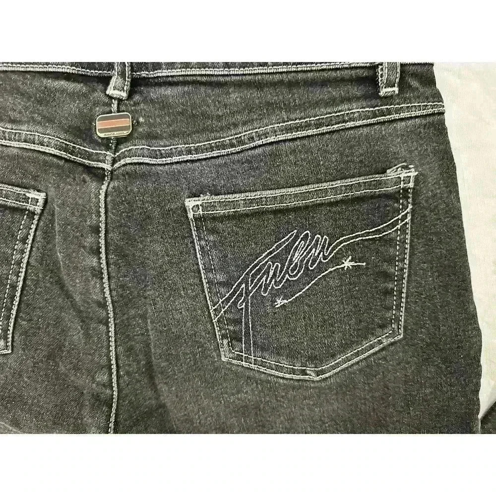 FUBU Collection Y2K Womens Size 7/8 Black Pants Jeans Logo - Picture 9 of 12